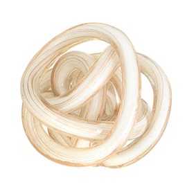 Torre & Tagus Orbit Glass Décor Ball, 4.5-inch Diameter, Gold Metallic White