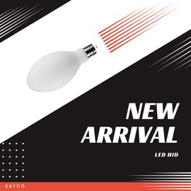 Satco S13194 62W LED HID Replacement Bulb, 5000K Natural Light, 10,000 Lumens, EX39 Mogul Extended Base, White Finish, 80+ CRI, Non-Dimmable, for Industrial and Commercial Fixtures (2 Pack)