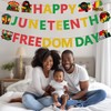 Pre-Strung Happy Juneteenth Freedom Banner Decorations for Party, Glitter Juneteenth