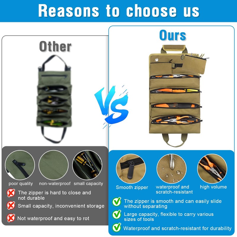 Tool Roll Bag 32 x 15 cm Multi-Purpose Tool Roll