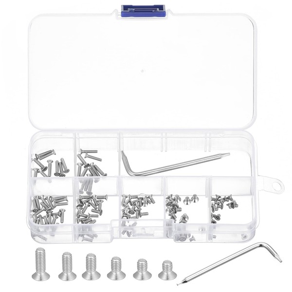 sourcing map M2 Torx Security Screws Kit, (M2x3/4/5/6/8/10mm)120pcs 304 Stainless