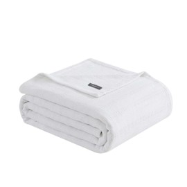Eddie Bauer - Queen Blanket, Premium Cotton Variegated Weave Bedding, Striped Home Decor, Oeko-Tex Certified (Variegated Weave Stripe White, Queen)