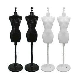 LEEQ 4 x Female Dressmaker's Dummy, Doll Dress Shape, Dressmaker's Bust, Mannequin, Display Holder, Mannequin Model, Doll Stand for DIY Dollhouse Decoration