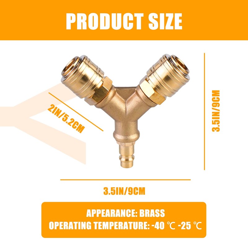 Compressed Air Distributor, 2-Way, Compressed Air Switch with Male Thread,