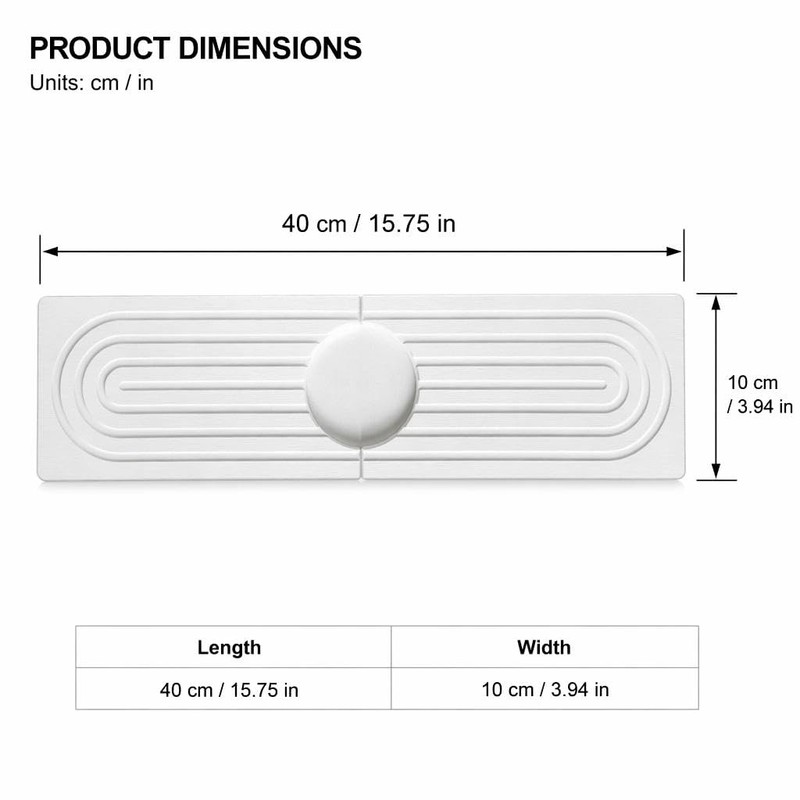 Rovelin Stone Faucet Mat for Kitchen Sink, 40x10cm Absorbent Diatomite