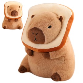 HIULLEN Stuffed Capybara Animal Doll, 30cm Capybara Plush Toy with Bread Head Cover, Simulation Soft Capybara Toy, Cute Realistic Capybara Rodent Plush Pillow Gifts for Boys Girls Gifts
