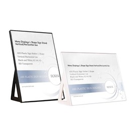 ECKEK ABS Plastic Sign Holder，Menu Displays L Shape Sign Stand Vertical/Horizontal Use (Black A3 297×420mm/11.69×16.54inches)