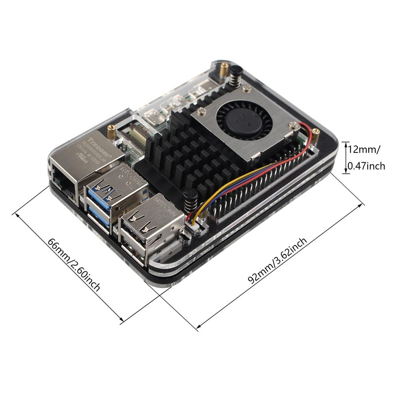 ZDE 5 Layers Acrylic Case with Active Cooler Fan for