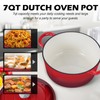 TeamFar Enameled Cast Iron Dutch Oven, 7qt Dutch Oven Pot