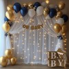 EMHOLDBU White Tulle Backdrop Curtain with Lights String 10x8ft Sheer