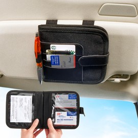 High Road Car Visor Organizer and Registration and Insurance Card Holder with Clear Document Pockets and 3 Card Holders - Vehicle Document Holder for Cars, Trucks and SUVs