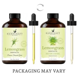 Handcraft Lemongrass Essential Oil - Huge 4 OZ - 100% Pure & Natural â€“ Premium Therapeutic Grade with Premium Glass Dropper