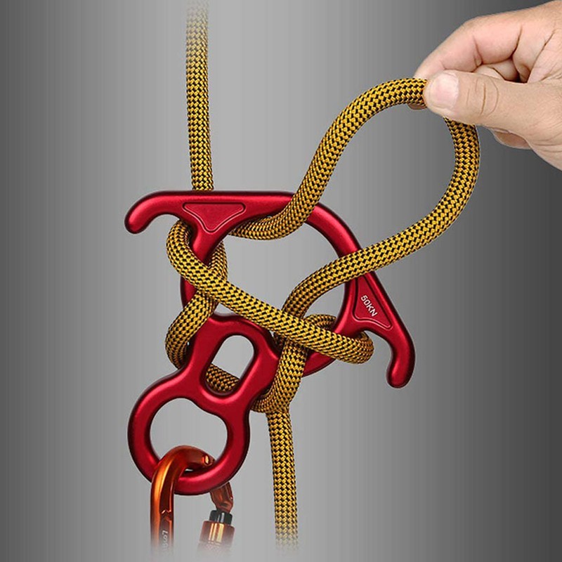 Descender Gear Aluminium Alloy 40KN Pulling Force Ox Horn Shaped