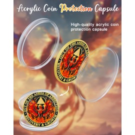 CHURYUML 4 Year Sobriety Coin Phoenix Sober Chip Four Year AA Medallions with Serenity Prayer Recovery Affirmation Token Sobriety Gifts for Women Men Alcoholics Anonymous Addiction Recovery Gift