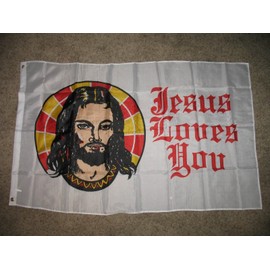 Flag Jesus Loves You Christian 3Ft X 5Ft 3X5 House Banner