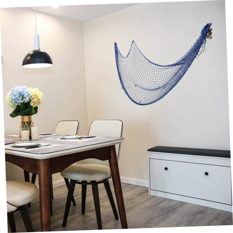 ORFOFE Indoor Beach Fishing Net Wall Ornament Decorative Thickened Style