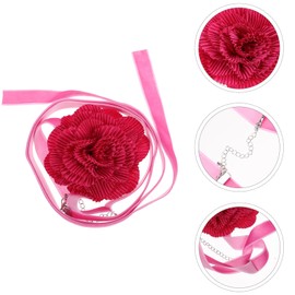 Healeved Romantic Rose Flower Choker Necklace for Unique Handmade Decorative Chain Necklace Lightweight Skin Safe Design Special Occasions Like Valentine Day