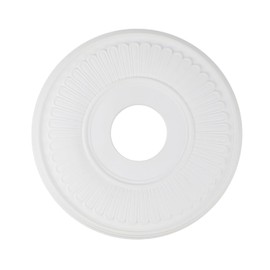 MY MIRONEY White PU Ceiling Medallion Decorative Ceiling Fan Medallion Home Lighting Ceiling Cover Plate, 13 1/5" OD x 3 3/7" ID
