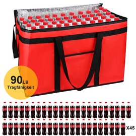 musbus 1 x riutilizable, per alimenti refrigerati e isolati, ideal for spesa della spesa (Nero) Borsa termica termica Borsa termica termica, red, Thermal bag