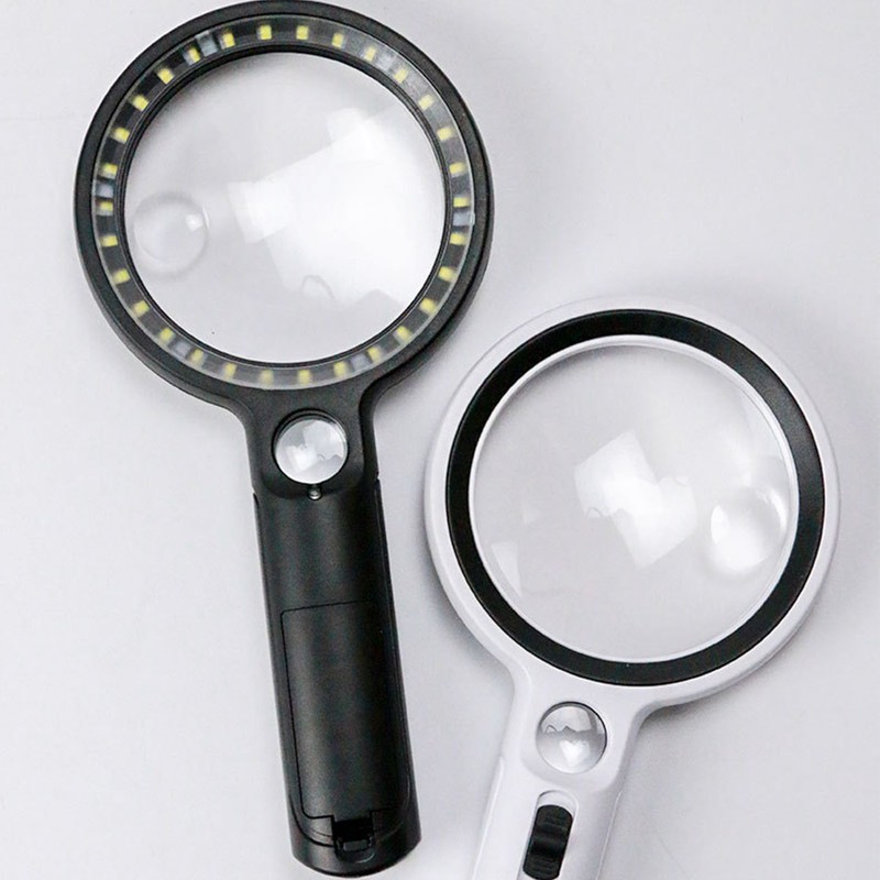 Magnifying Glass 5X 13X 20X Handheld Magnifier UV Light with