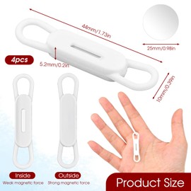 Jeffdad Magnetic Pen Pencil Holder, 4 Pcs Silicone Adjustable Pen Holder for Desk for Desk, Refrigerator, Whiteboards, Office Desk Accessories Pen Holder(White)