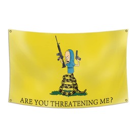 DESFLOPY Are You Threatening Me Flag 3x5Ft Banner For College Dorm Room Man Cave Frat Wall Outdoor Dec