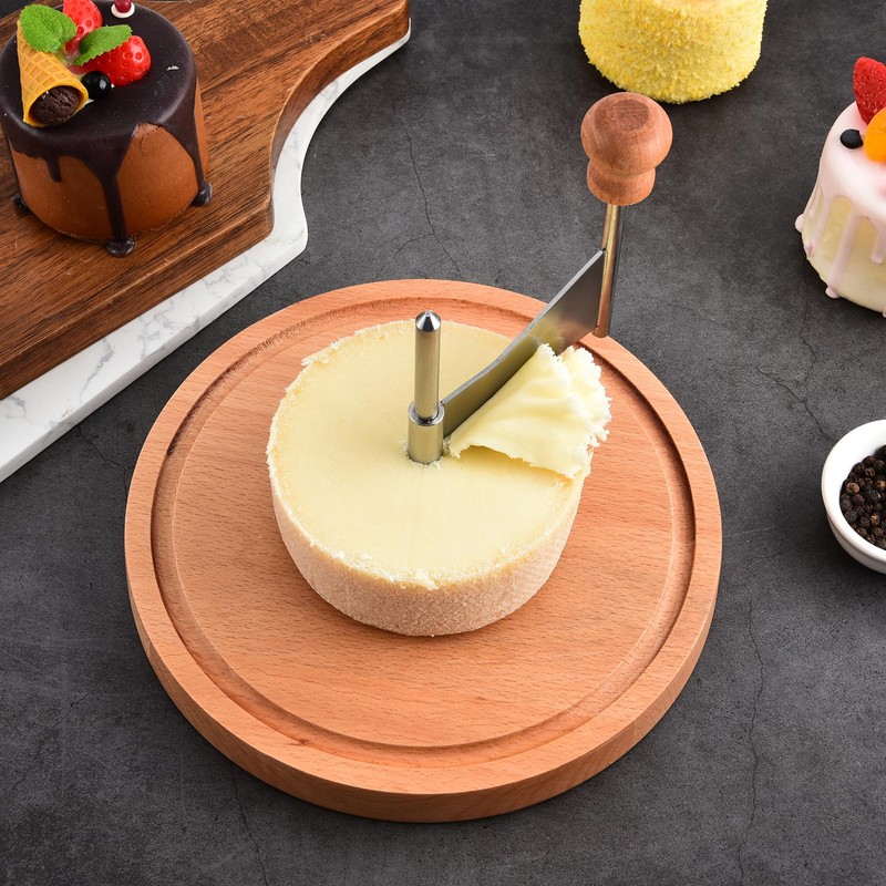 ShinianYa Cheese Curler Beech Wood-Stainless Steel - Best for Tete