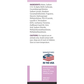 Prime Paws EFA Deodorizing Shampoo for Dogs & Cats - Moisturizing & Hypoallergenic Dog Shampoo for Itchy Skin Relief - Cat Shampoo with Essential Fatty Acids for Dry Skin - 16 oz