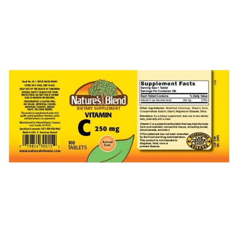 NAT B VIT C TB 250MG 100