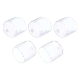 sourcing map 5pcs Rubber End Caps 25mm(1") ID PVC Vinyl Round Tube Bolt Cap Cover Screw Thread Protectors Clear