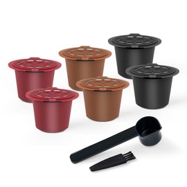 Reusable Coffee Pods For Nespresso OriginalLine, BENFUCHEN Refillable Coffee Capsule Compatible With N espresso OriginalLine, 2 Black+2 Red+2 Brown