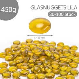 HAKACC 450 g Glass Nuggets Yellow Decorative Glass Stones 1.7 - 1.9 cm Mancala Stones Decorative Stones Children's Muggle Stones Mosaic Stones for Crafts