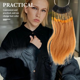 TOVINANNA Hair Testing Rings for Salon Hairdressing Practice - 10 Different Levels Sample Kit for Testing Color