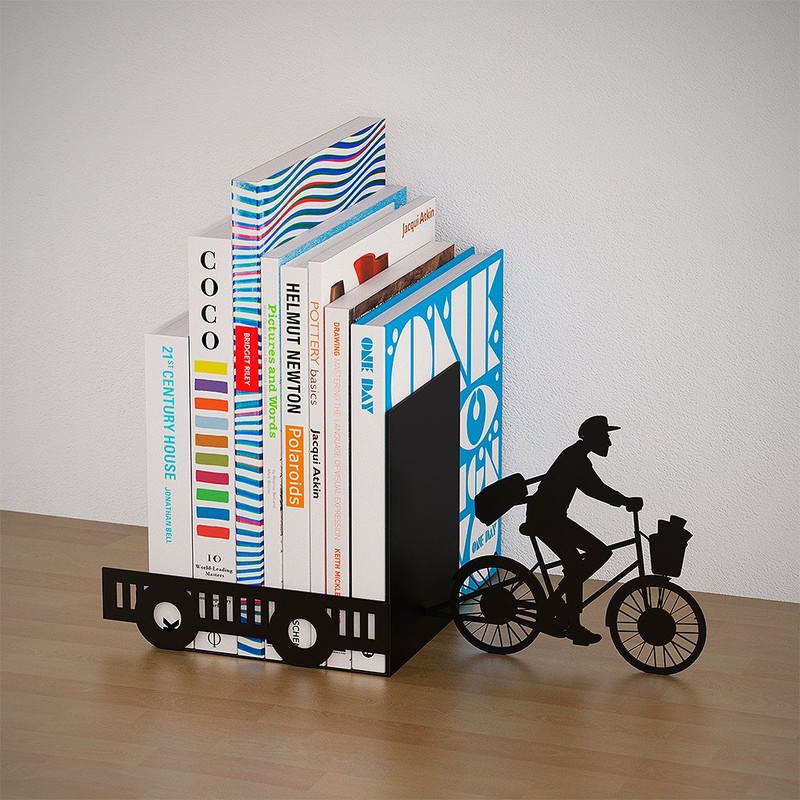 Balvi Bookend Postman Black colour Decorative Metal