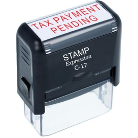 stampexpression - Tax Payment Pending Office Self Inking Rubber Stamp - Red Ink (A-50052)