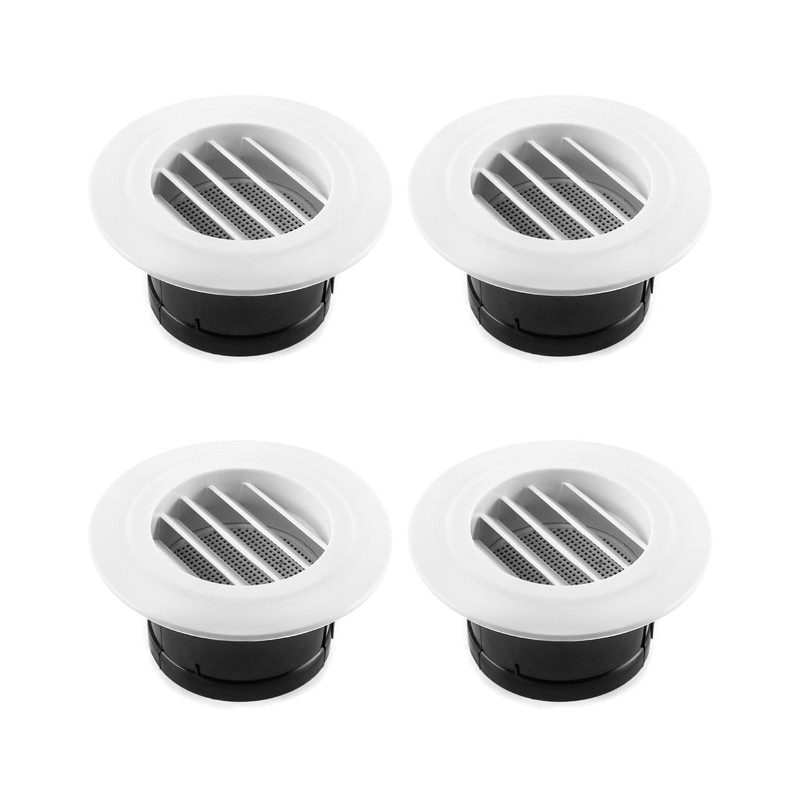 QWORK Air Vent ABS Louver Grille Cover, 4 Pack 4"