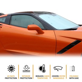 MXauto-2024 7PCS For Corvette C7 2014-2019 Full car Front Windshield Sunshade Sun Sun Visor