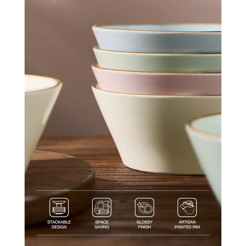 Famiware Saturn Dinnerware Sets, Plates and Bowls Sets for 4,
