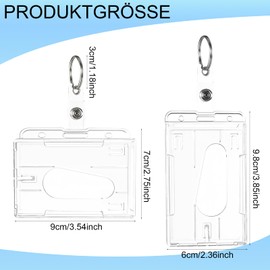 Smivyhp Pack of 8 Card Holder ID Transparent Card Case Hard Plastic Practical Card Cases Durable ID Cover Horizontal and Vertical Credit Card Case with Key Ring