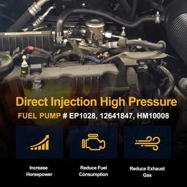 High Pressure Mechanical Fuel Pump EP1028 Compatible with Chevy Equinox, Malibu, Impala, Captiva, Orlando, GMC Terrain, Buick Lacrosse, Verano, Regal, 2010-2017 Replace # 12639694, HM10008, 12641847