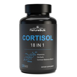 Advanced Cortisol Balance Support 18-in-1 - Premium Blend with Ashwagandha, Rhodiola, Magnesium & L-Theanine - Stress Response Support & Mood Enhancement Formula - 120 Vegetarian Capsules