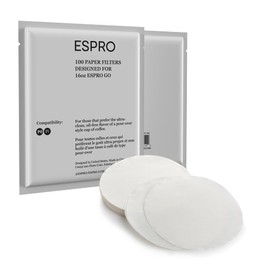 ESPRO 100 Count Coffee Paper Filters for ESPRO P1/P0,12 and 16 Ounces French Press