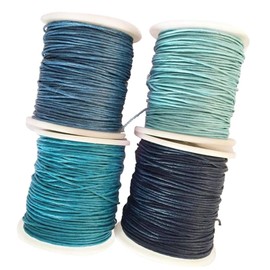 Yourandoll 4 Rolls Waxed Cotton Cord Wax Cord Cotton Cord 1 mm x 80 m for DIY Bracelet Necklace Jewellery Making (Colour 1)