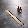 AVSIILE Linear Shower Floor Drain, Brushed Gold 36 Inch 304