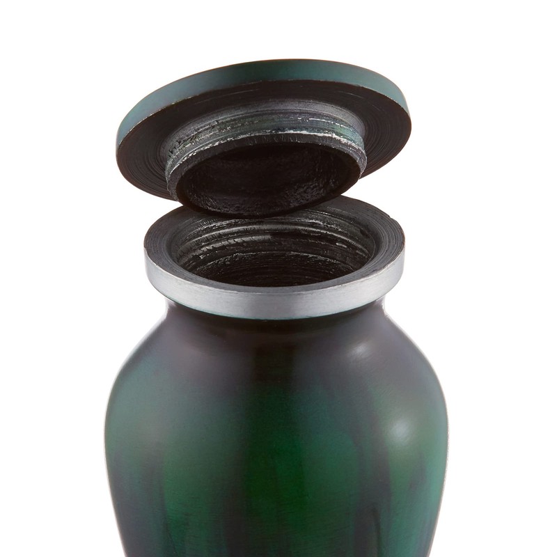 Reminded Small Cremation Memorial Urn for Human Ashes, Green Mini
