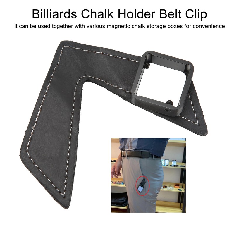 Billiard Chalk Holder Magnetic Pocket Pool Chalk Holder with Leather