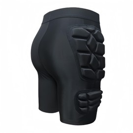 Topeter Goalkeeper Armor Shorts, Protective Padded Soccer Goalie Undershorts, Goalkeeper Sliders Compression Sliding Shorts XL Black