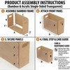 Poeuai 2 Pack Premium Thickened Bamboo Desktop Hanging File Organizer
