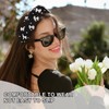 Uintoon Black Headband Bow Pearl Knotted Headbands for Women Girls