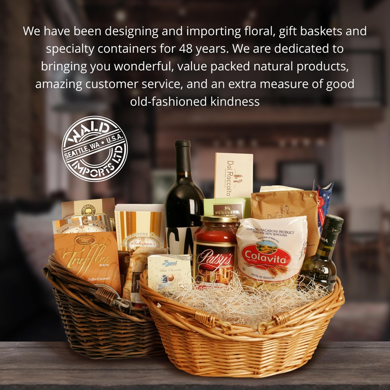 Wald Imports - Small Light Brown Hand Woven Wicker Basket